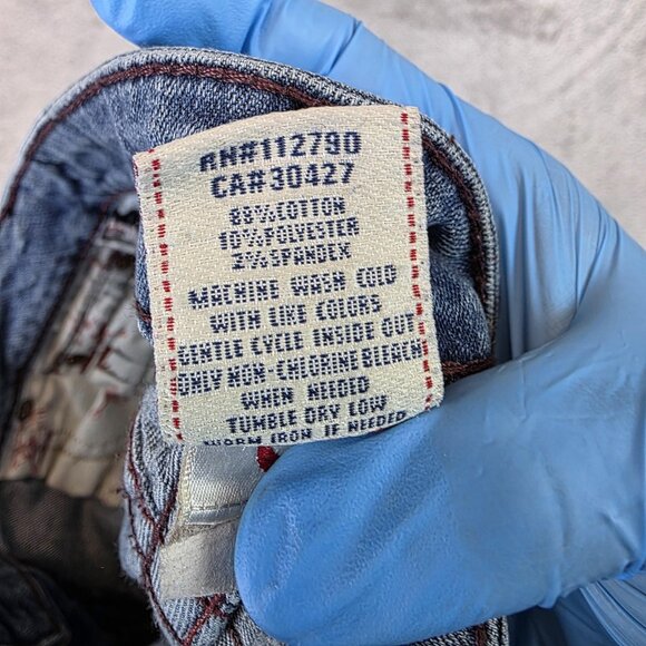 True Religion Jeans Womens 25 Blue Skinny WLH509X78 Distressed Made USA - Picture 13 of 14